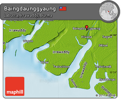 Physical Map of Baingdaunggyaung
