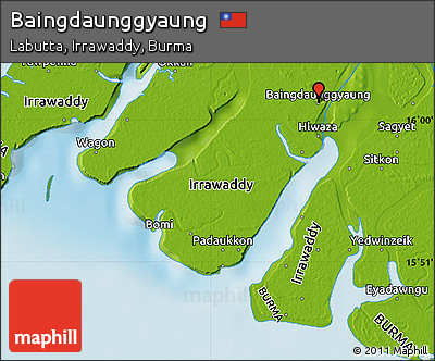 Physical Map of Baingdaunggyaung