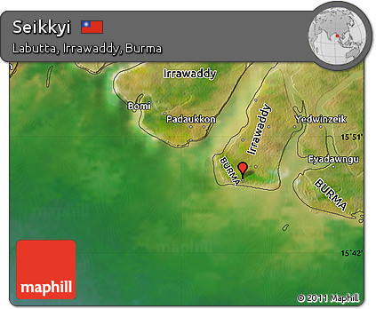 Satellite Map of Seikkyi