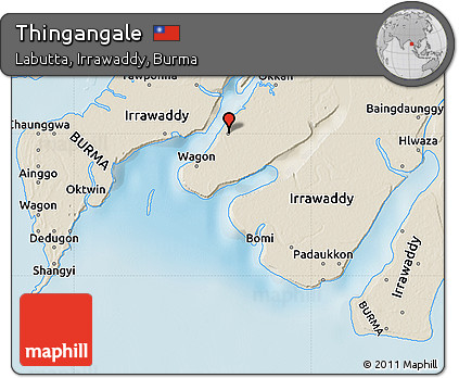 Shaded Relief Map of Thingangale