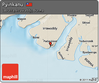 Shaded Relief Map of Pyinkanu