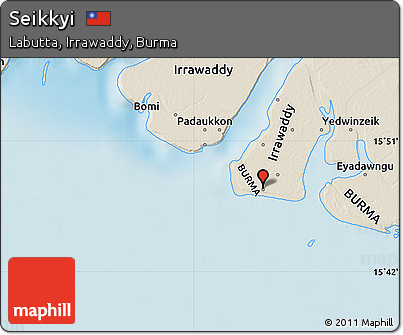 Shaded Relief Map of Seikkyi