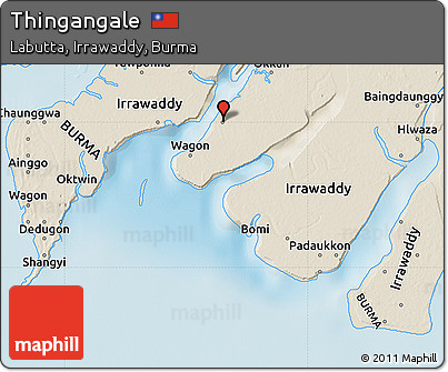 Shaded Relief Map of Thingangale