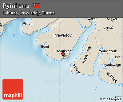 Shaded Relief Map of Pyinkanu