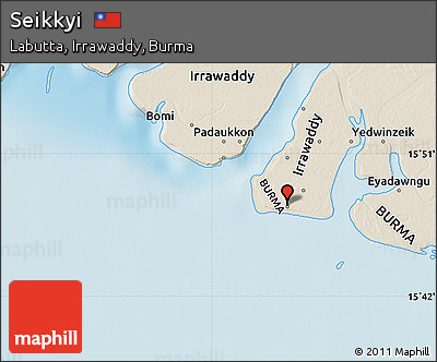 Shaded Relief Map of Seikkyi