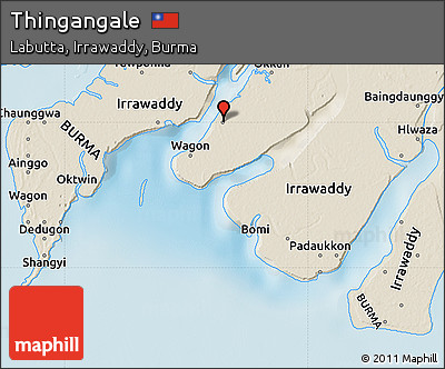 Shaded Relief Map of Thingangale