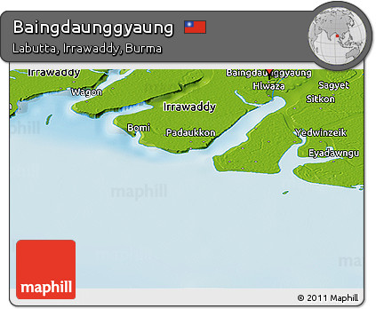 Physical Panoramic Map of Baingdaunggyaung