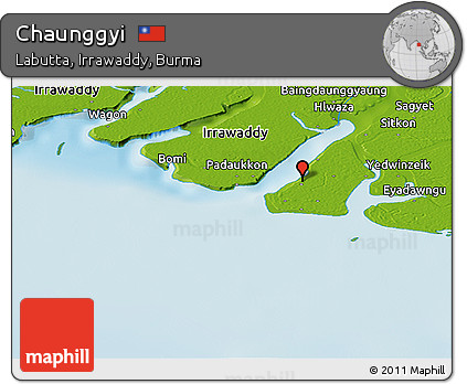 Physical Panoramic Map of Chaunggyi
