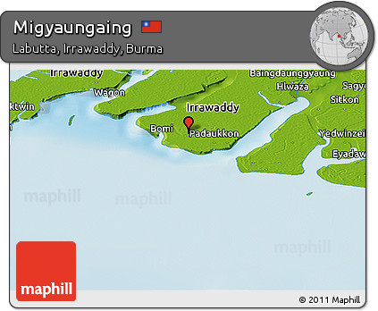 Physical Panoramic Map of Migyaungaing