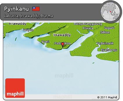 Physical Panoramic Map of Pyinkanu