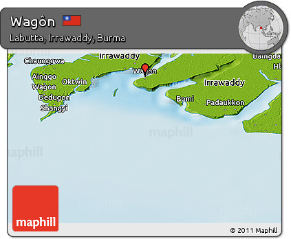 Physical Panoramic Map of Wagôn