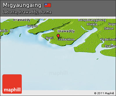 Physical Panoramic Map of Migyaungaing