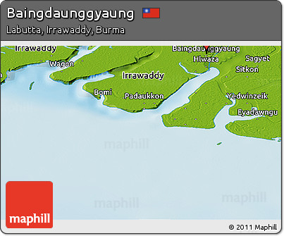 Physical Panoramic Map of Baingdaunggyaung