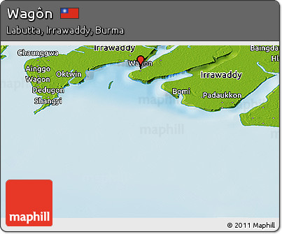 Physical Panoramic Map of Wagôn