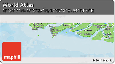 Political Panoramic Map of the Area around 15° 48' 18" N, 94° 25' 30" E