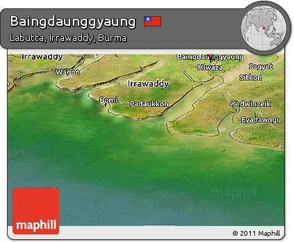 Satellite Panoramic Map of Baingdaunggyaung