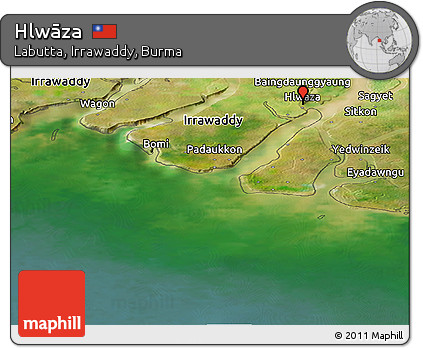 Satellite Panoramic Map of Hlwāza