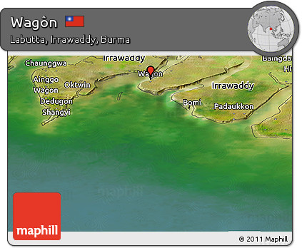 Satellite Panoramic Map of Wagôn