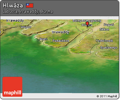 Satellite Panoramic Map of Hlwāza
