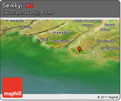 Satellite Panoramic Map of Seikkyi