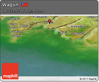 Satellite Panoramic Map of Wagôn