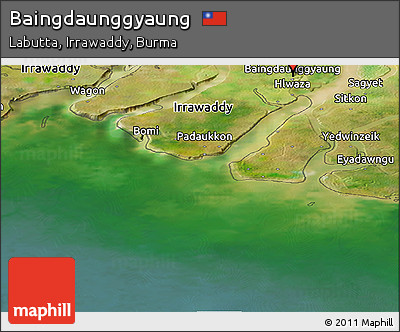 Satellite Panoramic Map of Baingdaunggyaung