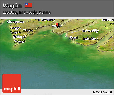 Satellite Panoramic Map of Wagôn