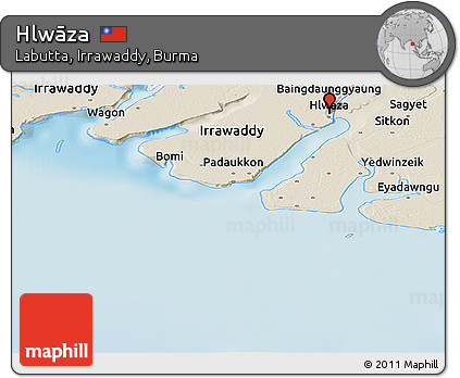 Shaded Relief Panoramic Map of Hlwāza