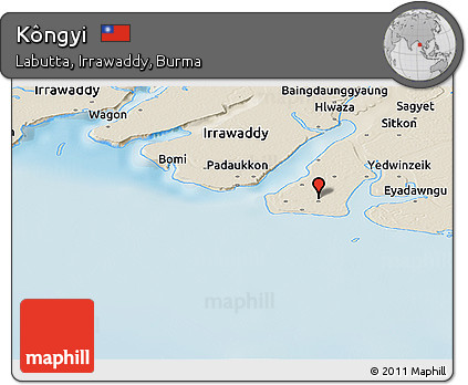 Shaded Relief Panoramic Map of Kôngyi