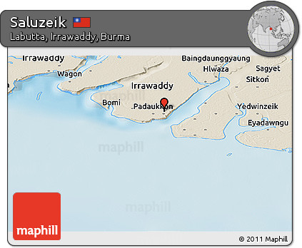 Shaded Relief Panoramic Map of Saluzeik