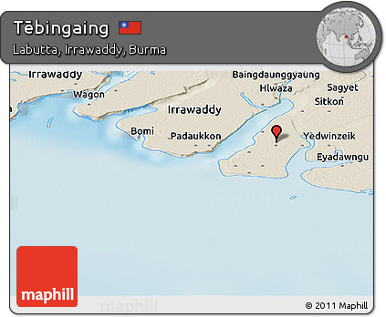 Shaded Relief Panoramic Map of Tēbingaing