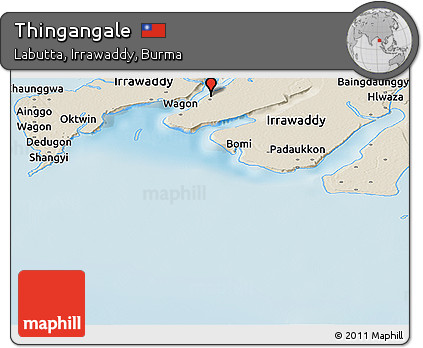 Shaded Relief Panoramic Map of Thingangale