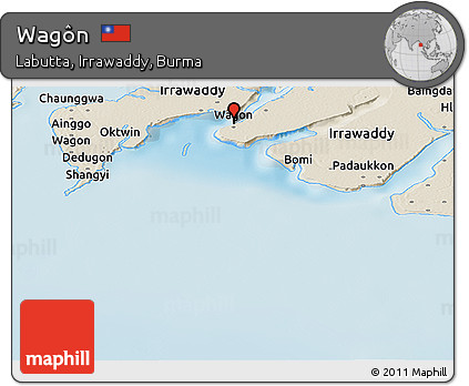 Shaded Relief Panoramic Map of Wagôn