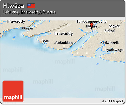 Shaded Relief Panoramic Map of Hlwāza