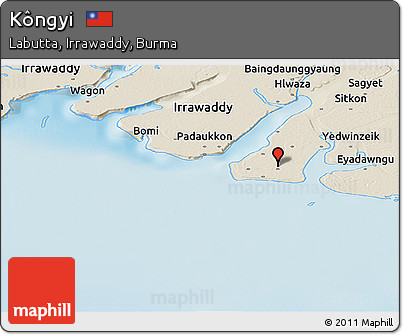 Shaded Relief Panoramic Map of Kôngyi