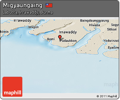 Shaded Relief Panoramic Map of Migyaungaing