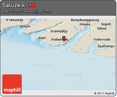 Shaded Relief Panoramic Map of Saluzeik