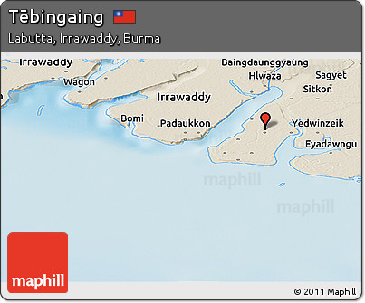 Shaded Relief Panoramic Map of Tēbingaing