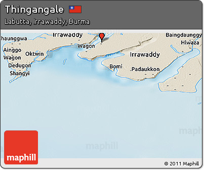 Shaded Relief Panoramic Map of Thingangale