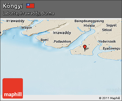 Shaded Relief Panoramic Map of Kôngyi