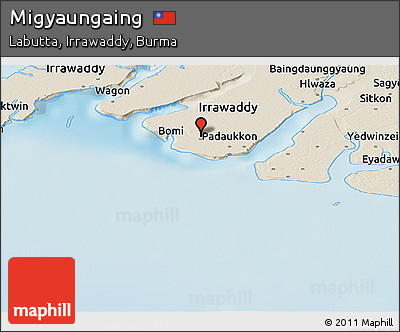 Shaded Relief Panoramic Map of Migyaungaing