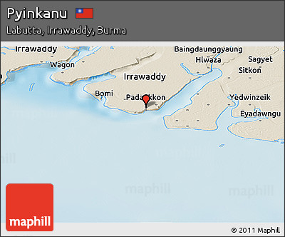 Shaded Relief Panoramic Map of Pyinkanu