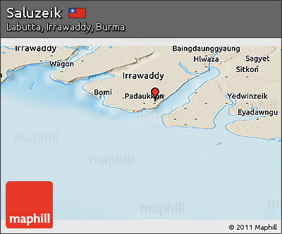 Shaded Relief Panoramic Map of Saluzeik