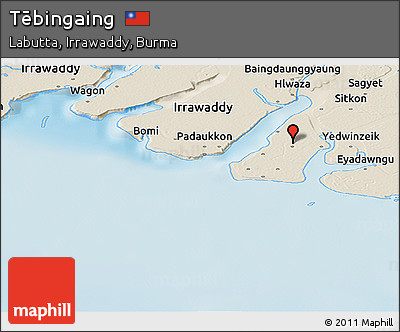 Shaded Relief Panoramic Map of Tēbingaing