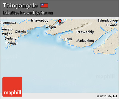 Shaded Relief Panoramic Map of Thingangale