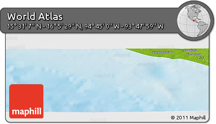 Physical Panoramic Map of the Area around 15° 48' 18" N, 94° 16' 30" W