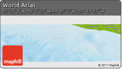 Physical Panoramic Map of the Area around 15° 48' 18" N, 94° 16' 30" W
