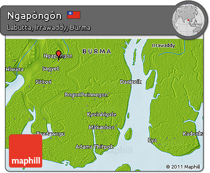 Physical 3D Map of Ngapôngôn