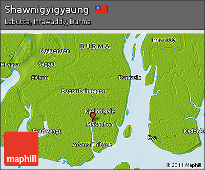 Physical 3D Map of Shawnigyigyaung