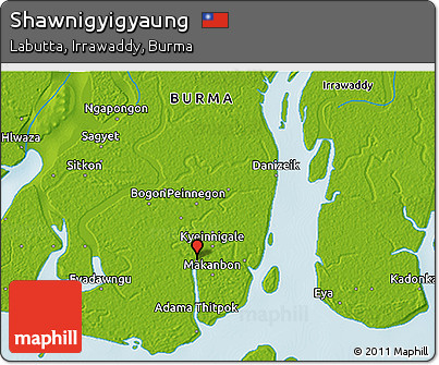 Physical 3D Map of Shawnigyigyaung